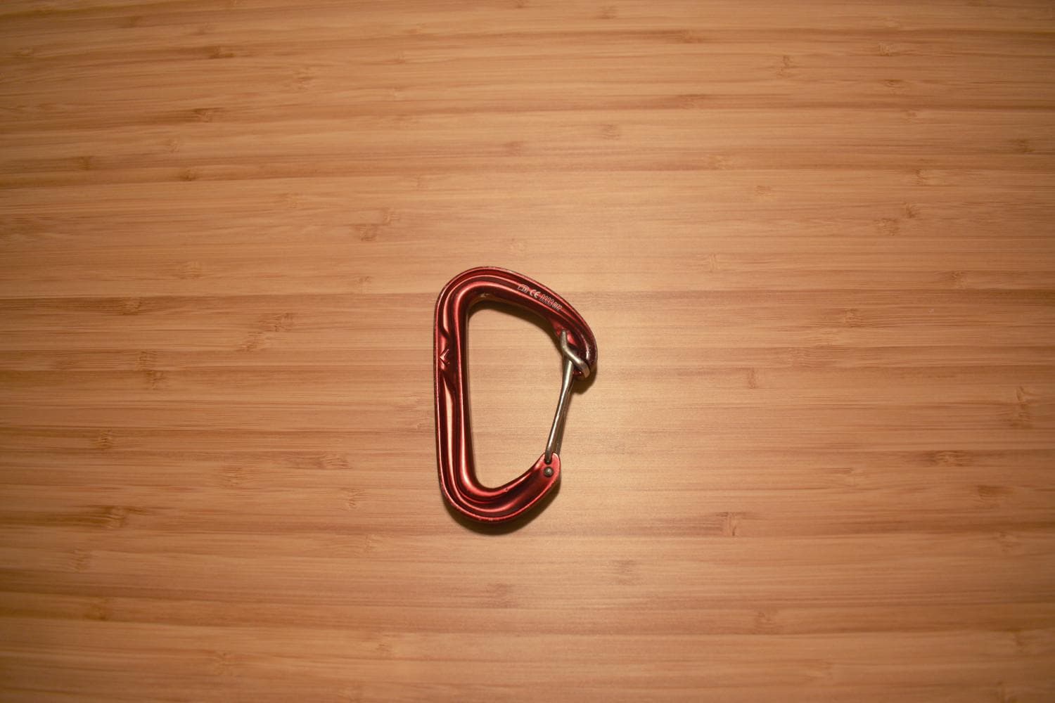 A non-locking wire-gate carabiner.